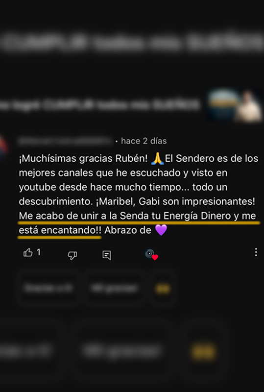 Testimonios Sana tu energía Dinero | El Sendero